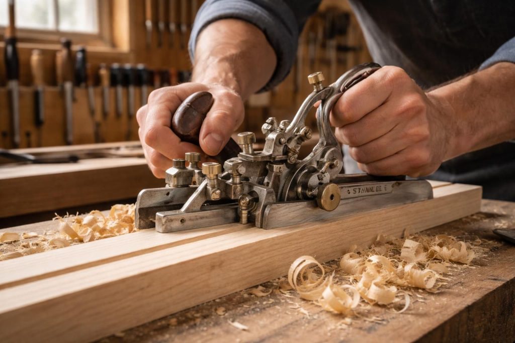 apprenez à utiliser un rabot combiné stanley 45 pour réaliser des rainures précises et nettes grâce à notre guide détaillé et facile à suivre.