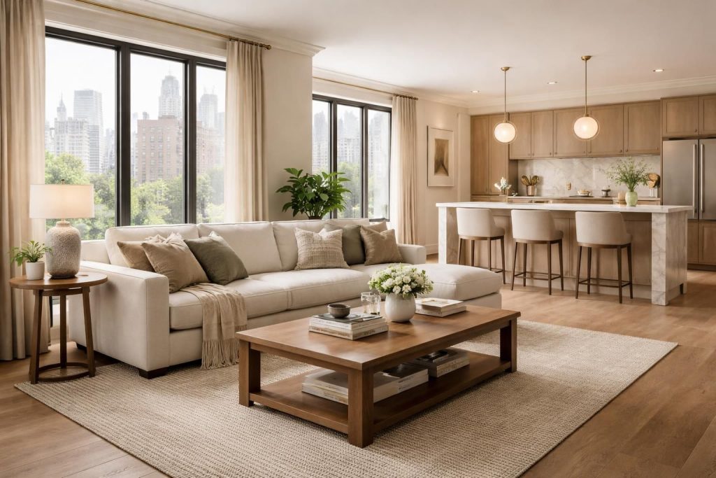 découvrez comment adopter le style d'appartement new-yorkais transitionnel, un mélange parfait de modernité et d'élégance intemporelle pour un intérieur unique et chaleureux.