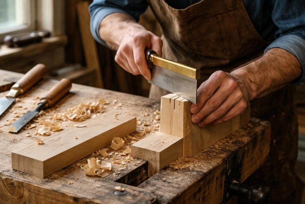 apprenez à réaliser un assemblage queue-d’aronde à mi-bois précis et solide en utilisant uniquement des outils manuels, grâce à notre guide étape par étape adapté aux amateurs et professionnels du travail du bois.
